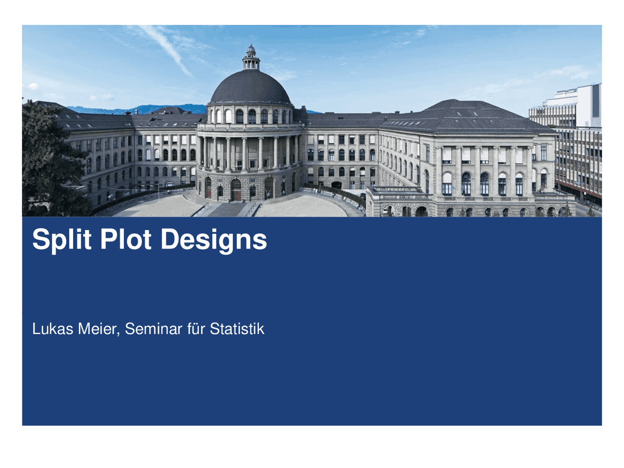 Split Plot Designs | Exercises Design | Docsity