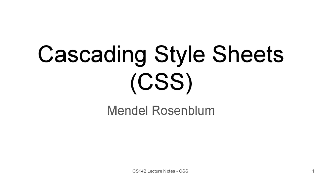 Cascading Style Sheets (CSS) | Slides C Sharp Programming | Docsity