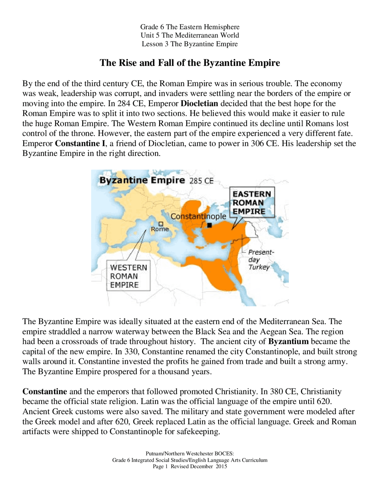 The Rise and Fall of the Byzantine Empire | Exams Art | Docsity
