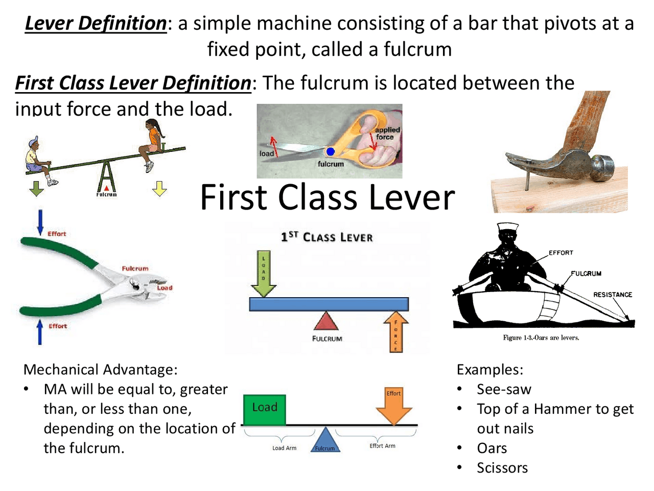 First Class Lever | Study notes Physics | Docsity