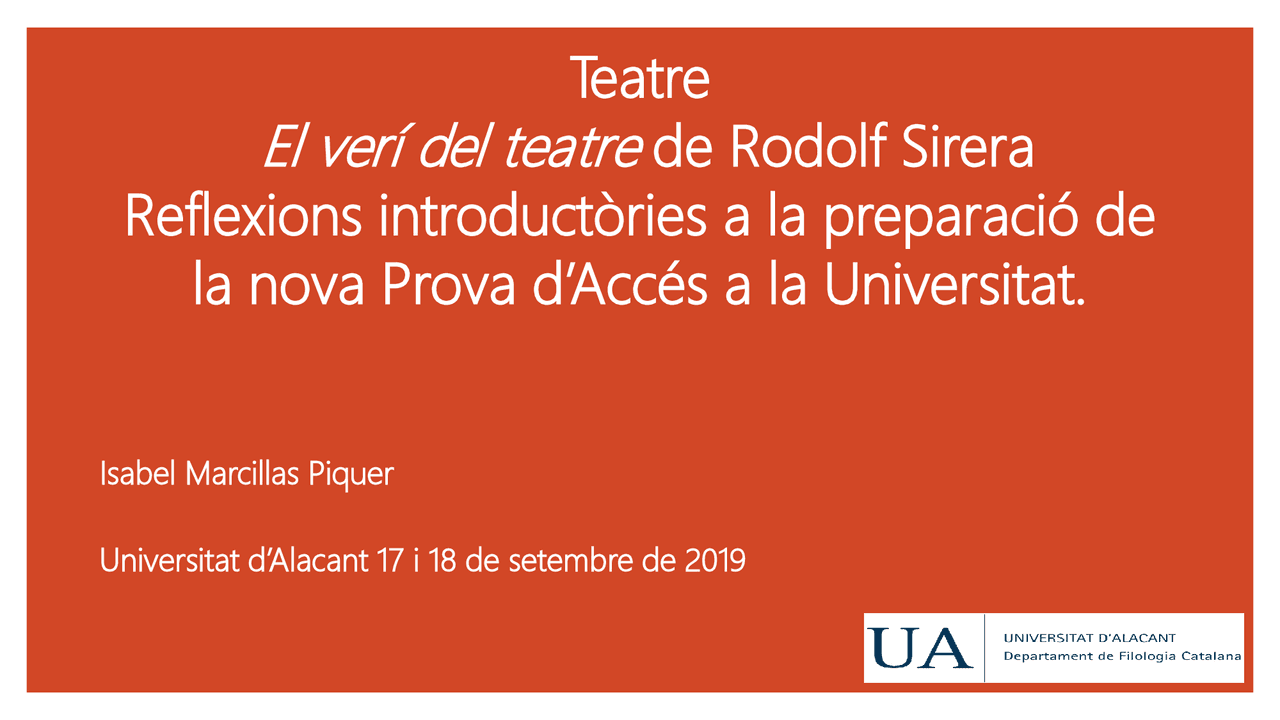 Apuntes del Verí del teatre | Apuntes de Valenciano | Docsity