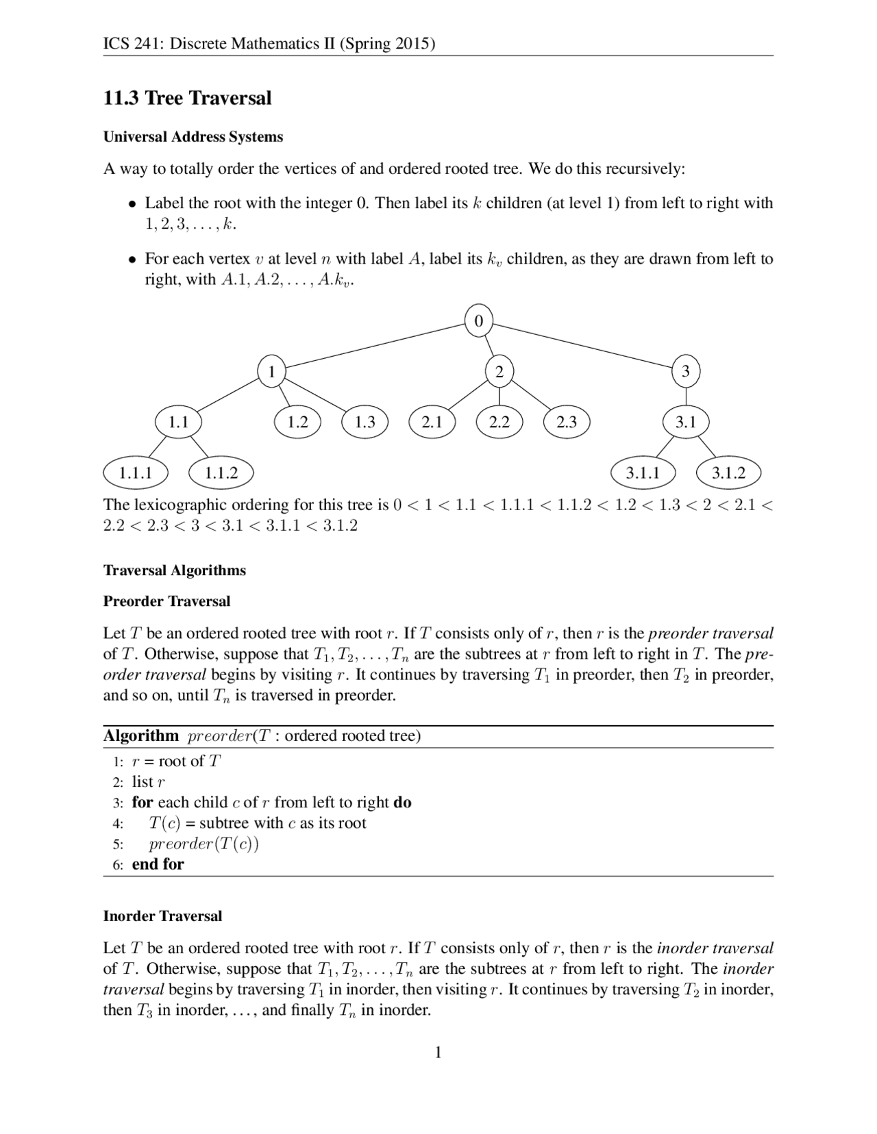 11.3 Tree Traversal | Study notes Discrete Mathematics | Docsity