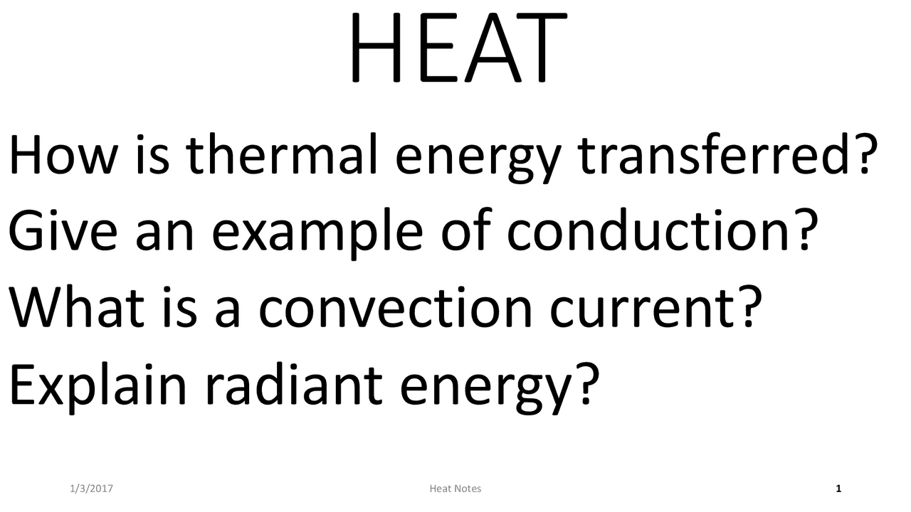 Give an example of conduction? What is a convection current ... | Study ...