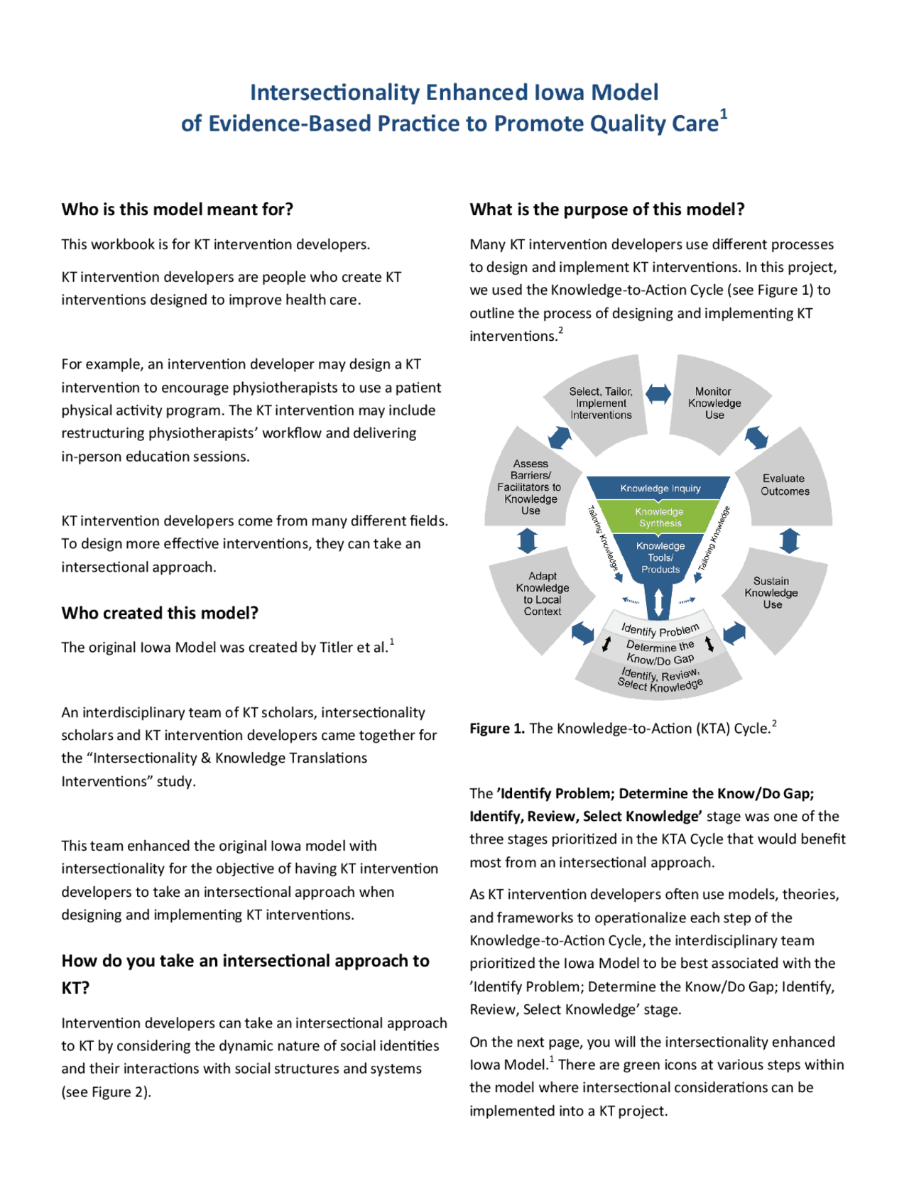 Intersectionality Enhanced Iowa Model of Evidence-Based ... | Study ...