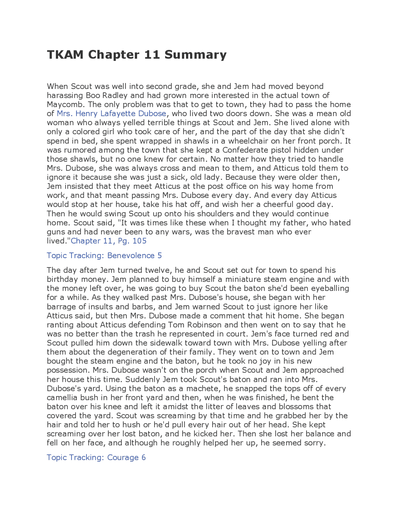 TKAM Chapter 11 Summary Lecture notes Medicine Docsity