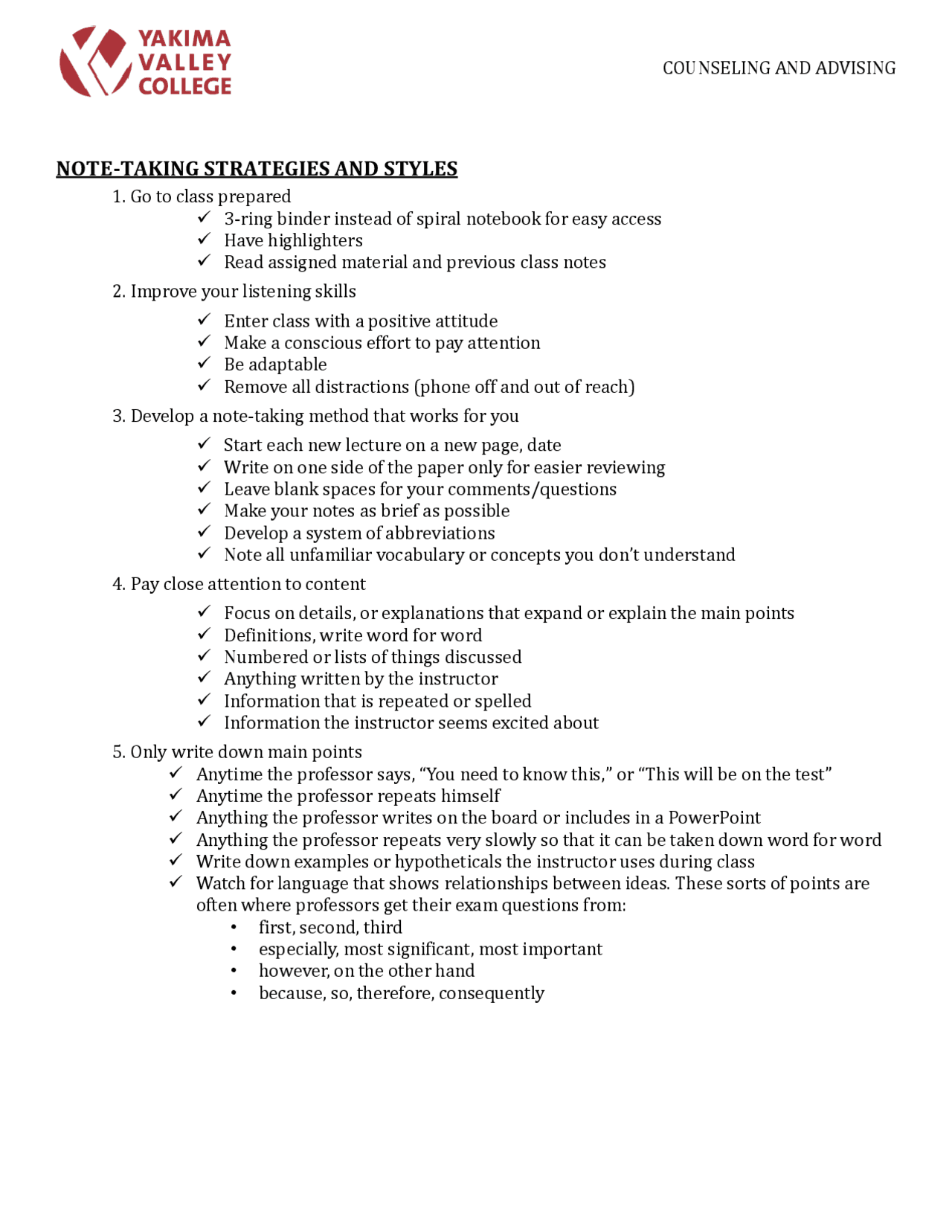 NOTE-TAKING STRATEGIES AND STYLES | Lecture notes Learning processes ...