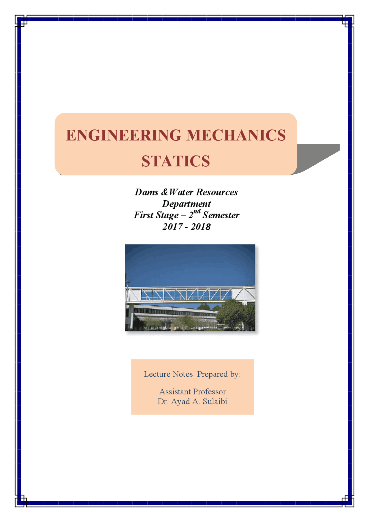Statics Engineering Notes ENGINEERING MECHANICS STATICS | Slides Engineering | Docsity