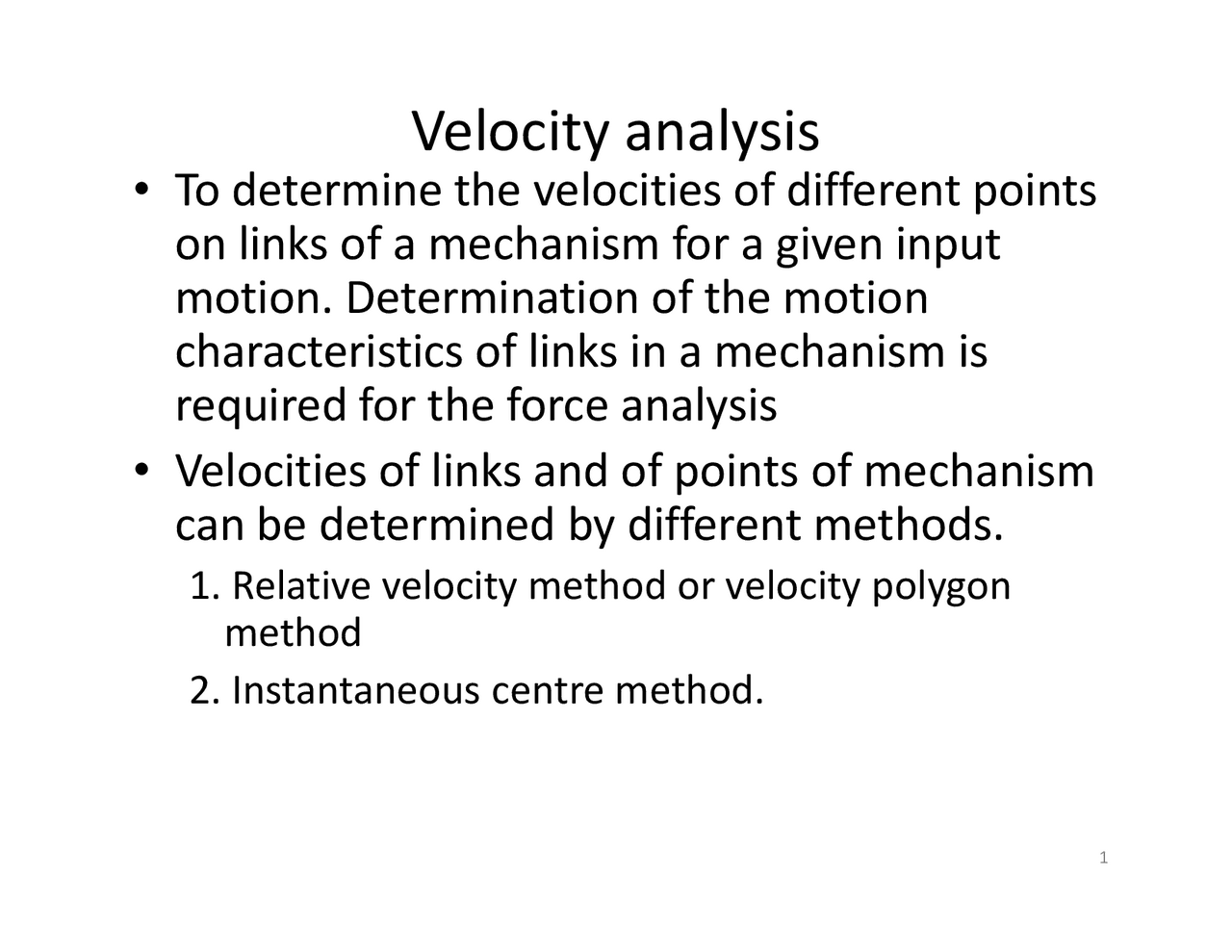 Velocity analysis | Study Guides, Projects, Research Physics | Docsity