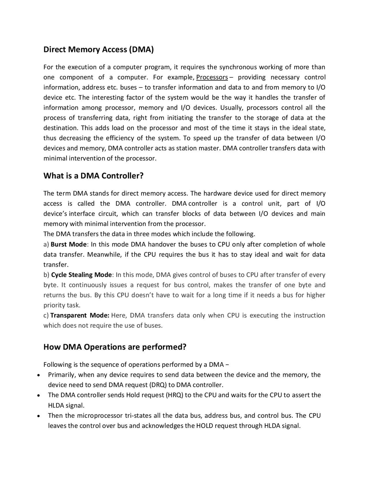 Direct Memory Access (DMA) What is a DMA Controller? How ... | Study ...