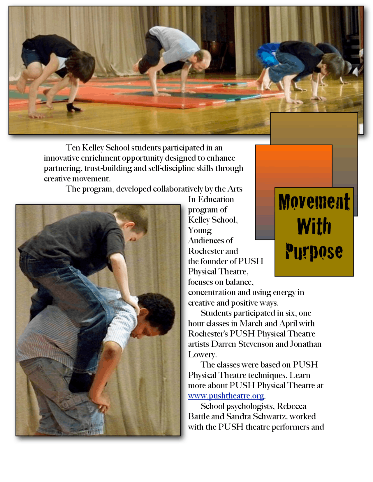 Movement With Purpose | Lecture notes Theatre | Docsity