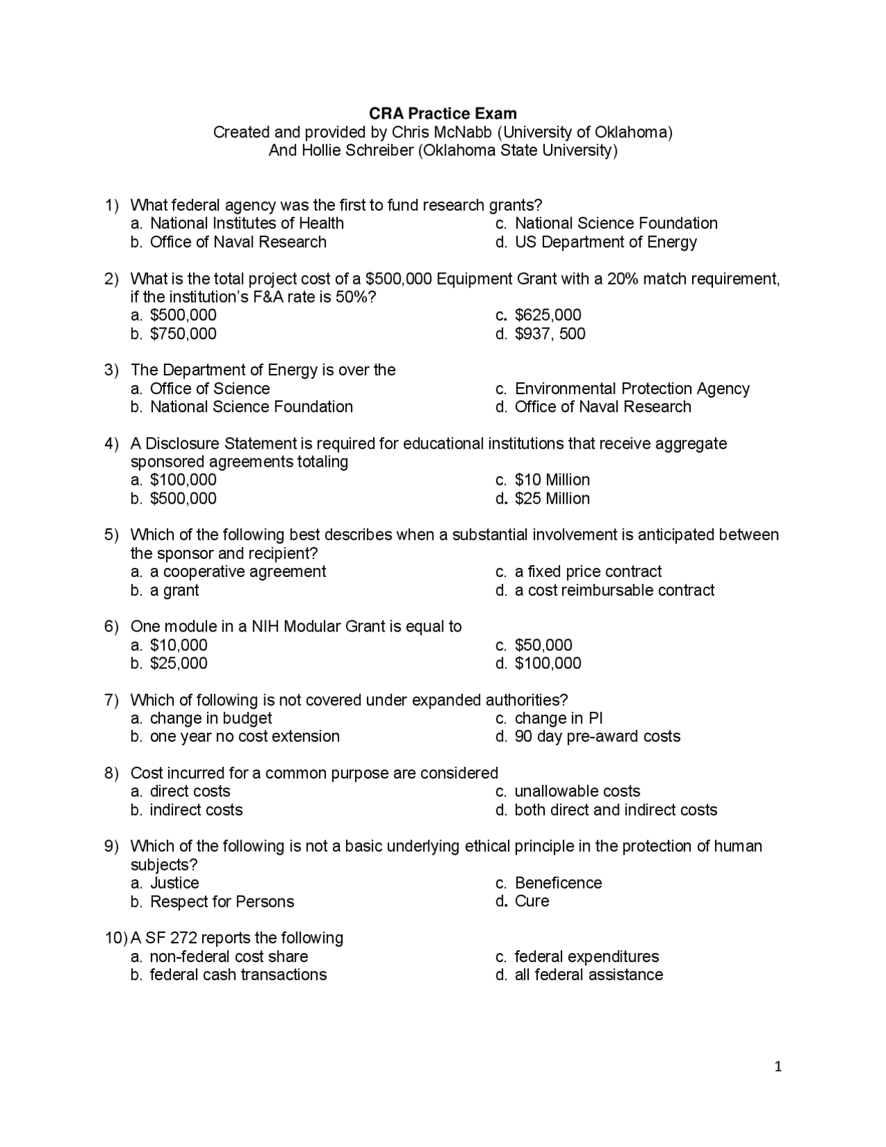 CRA Practice Exam Study notes Business Docsity