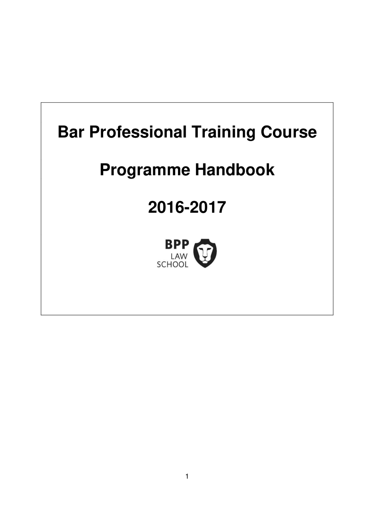 Bar Professional Training Course Programme Handbook ... | Schemes and ...