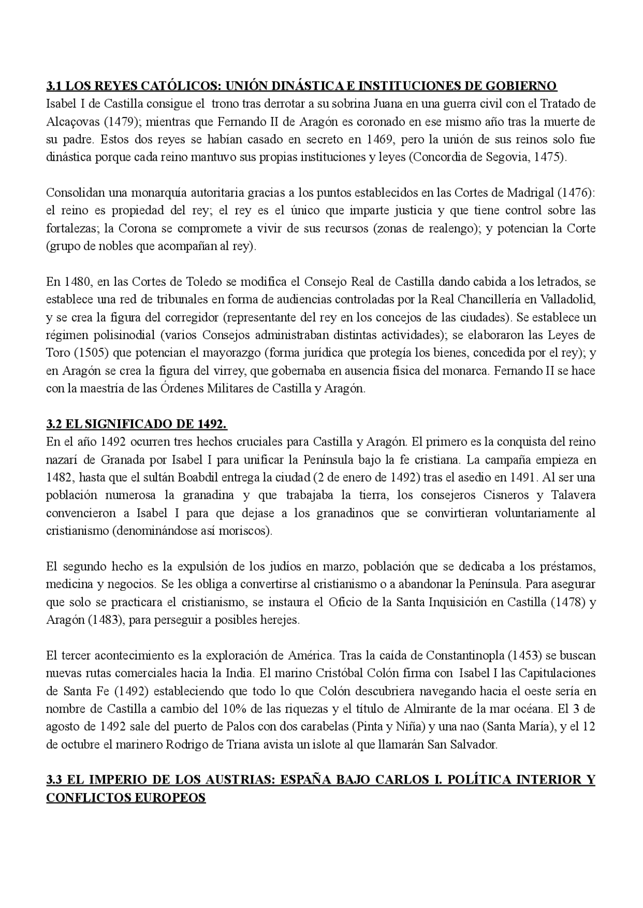 Epígrafes Bloque 3 Historia de España (del 3.1 al 3.9) Tesis de Bachillerato de Historia de Epígrafes Bloque 3 Historia de España (del 3.1 al 3.9) Tesis de Bachillerato de Historia de