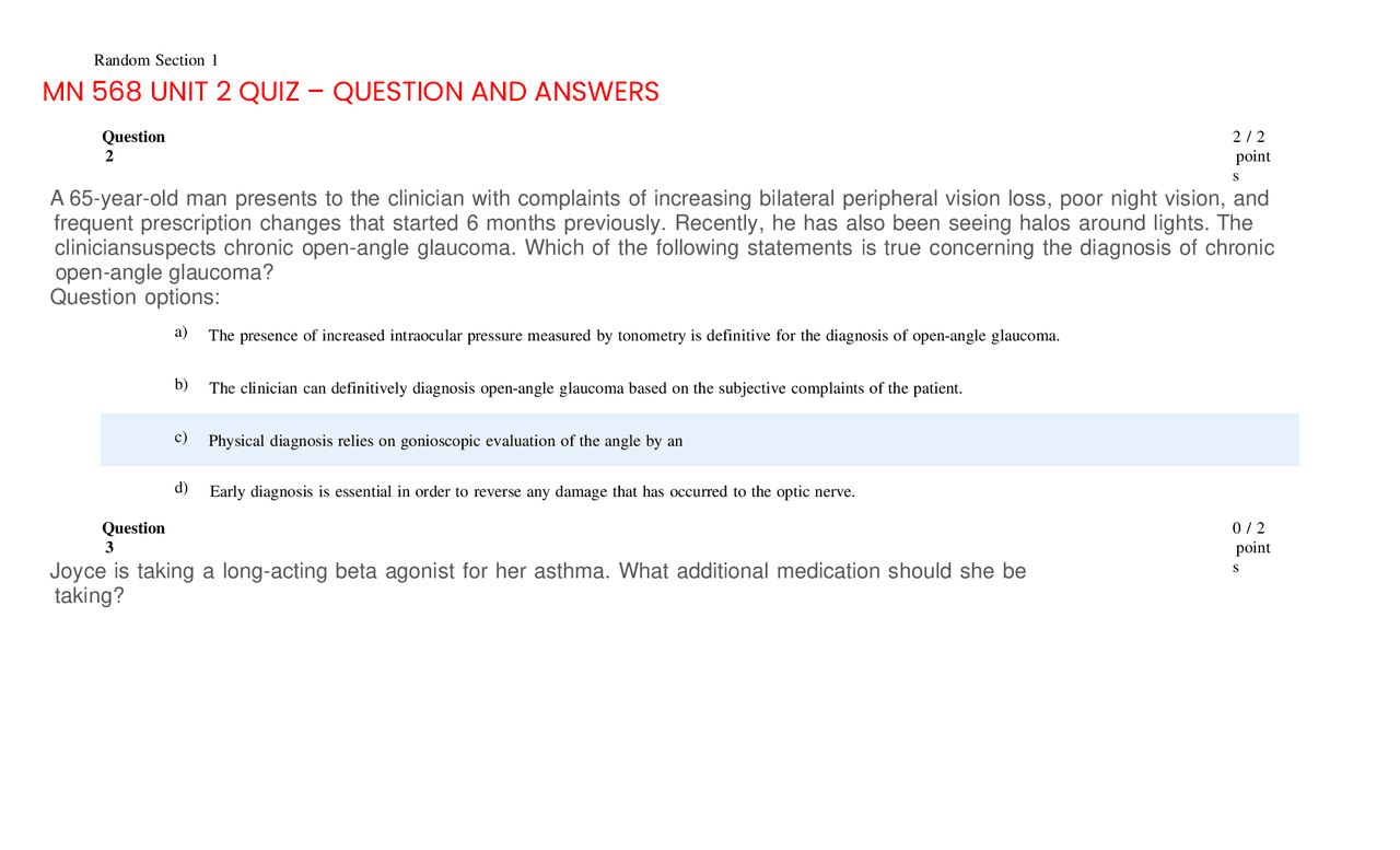 Questions Mn MN 568 UNIT 2 QUIZ – QUESTION AND ANSWERS 2022 LATEST VERIFIED ANSWERS ...
