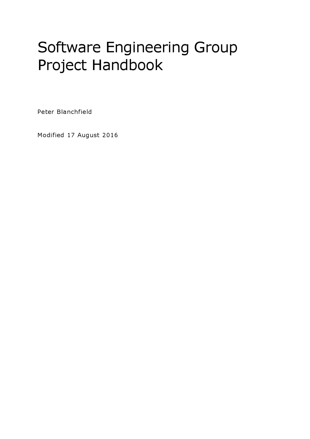 Software Engineering Group Project Handbook | Study notes Software ...