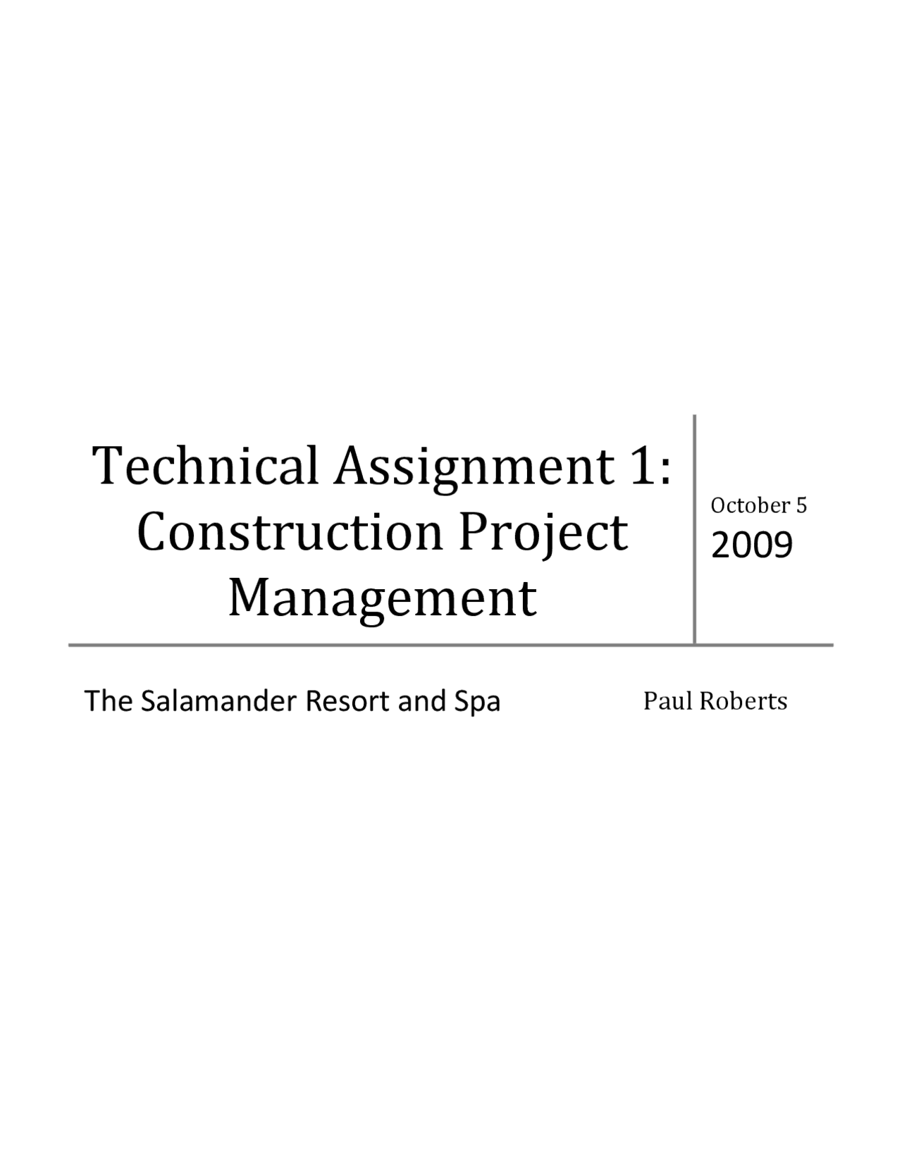 Technical Assignment 1: Construction Project Management | Summaries ...