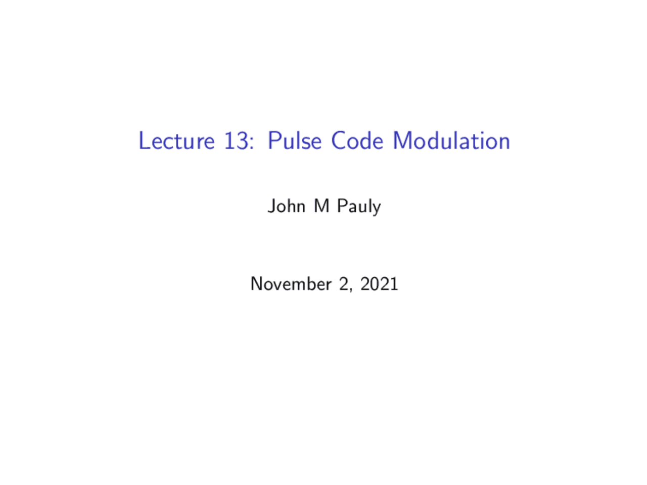 chapter 3 pulse code modulation pulse code modulation... Lecture 13: Pulse Code Modulation | Study notes Law | Docsity