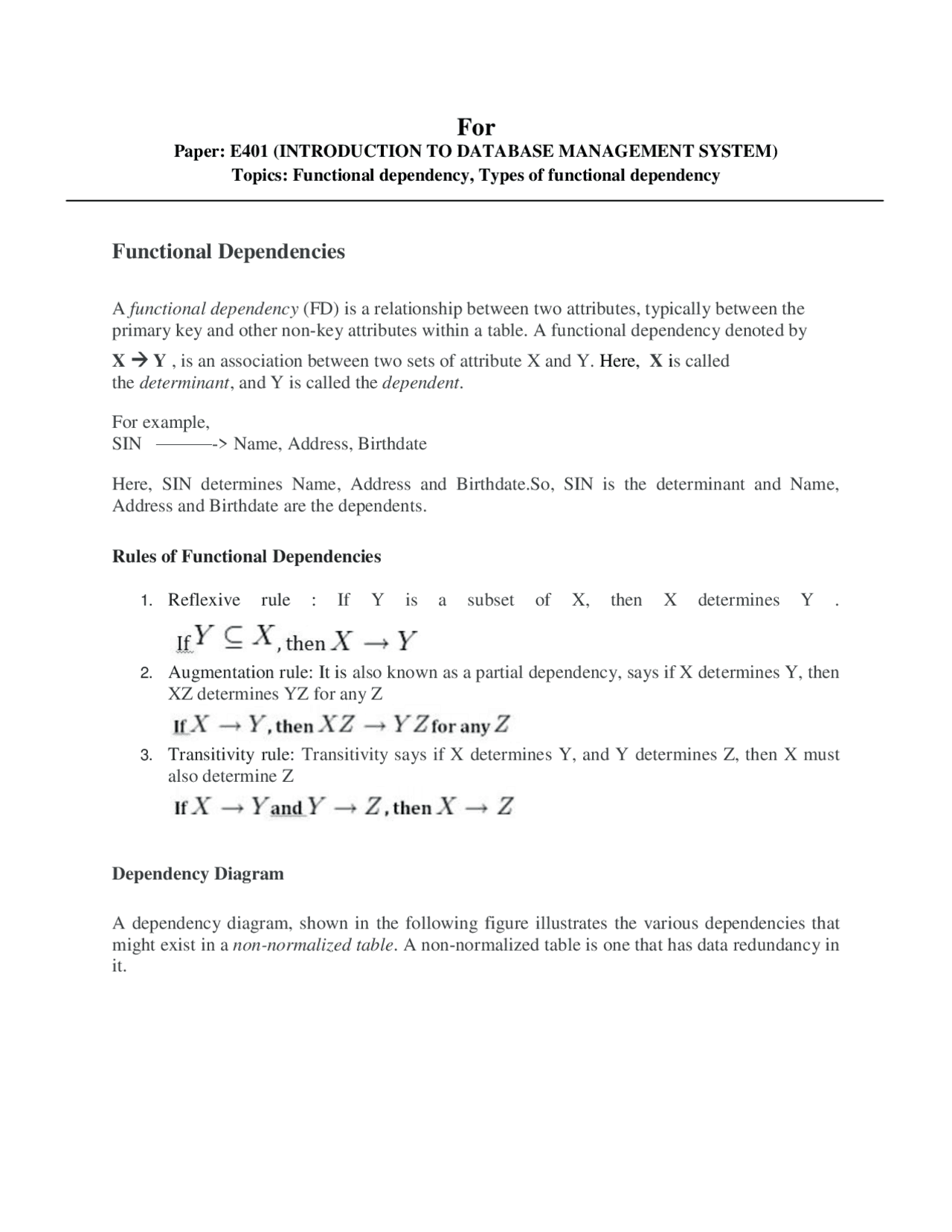 Functional Dependencies | Exercises Database Management Systems (DBMS ...