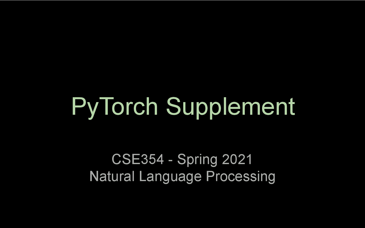 PyTorch Supplement | Study notes Computer science | Docsity