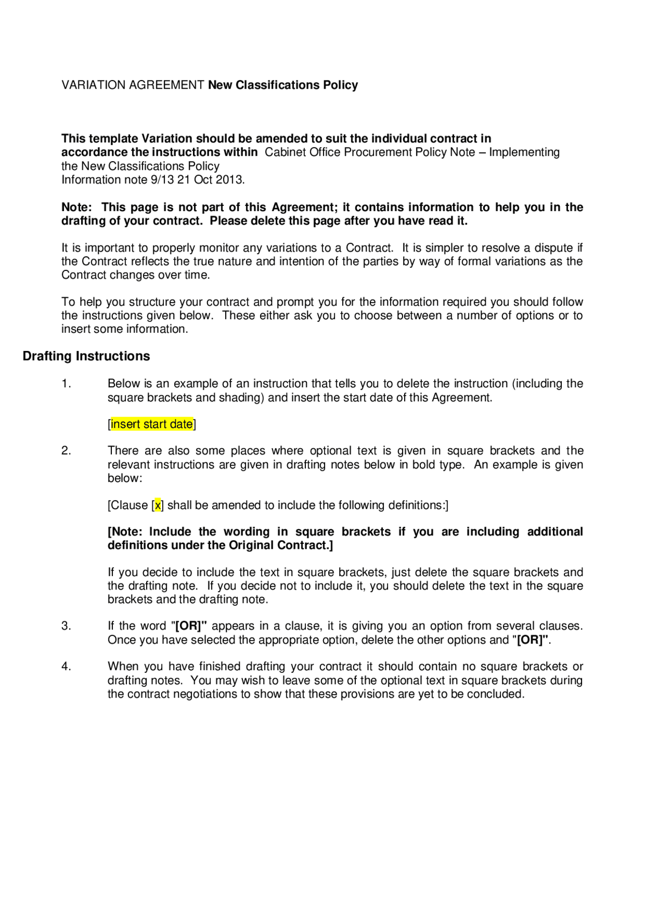 Variation agreement - Drafting Instructions | Summaries Contract Law ...