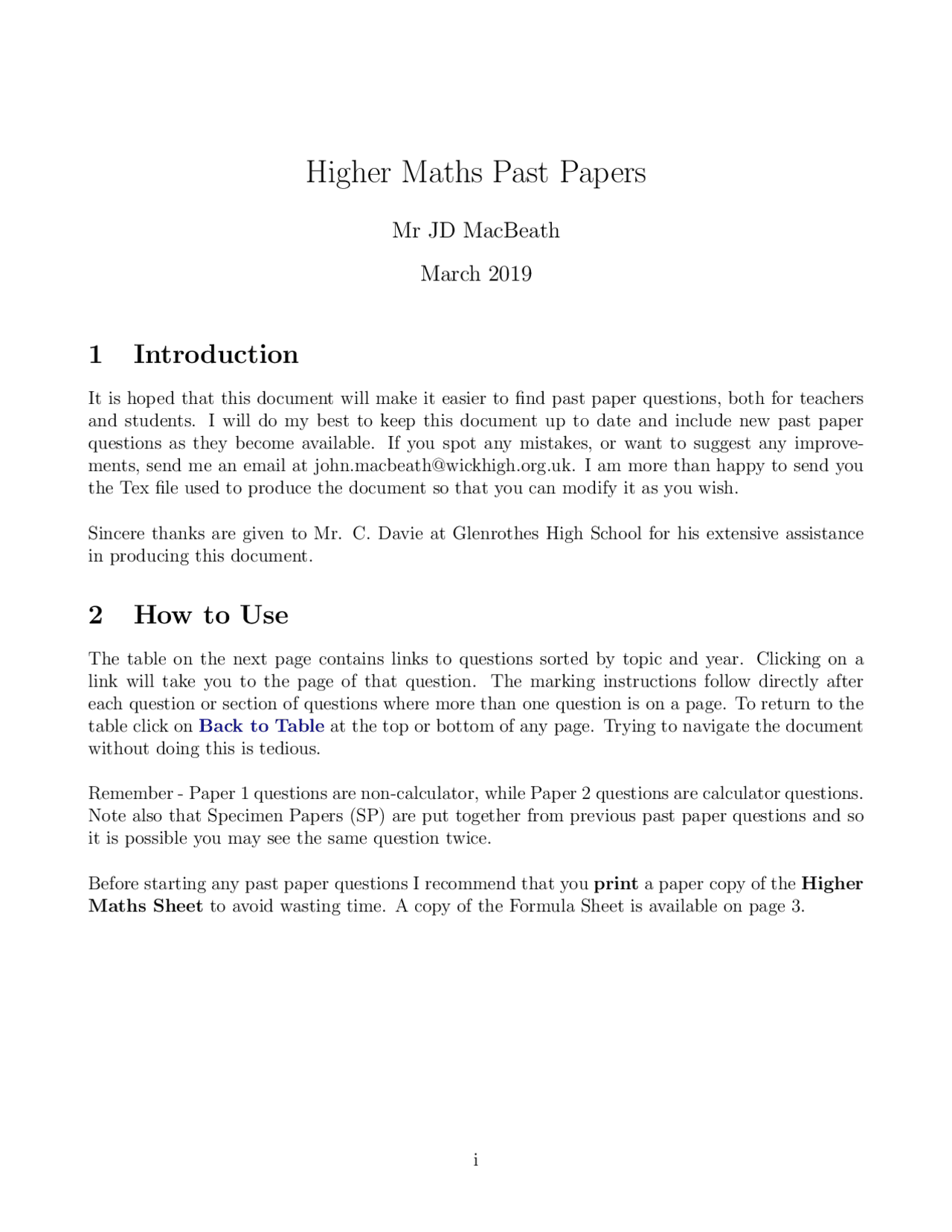 Higher Maths Past Papers | Lecture notes Communication | Docsity