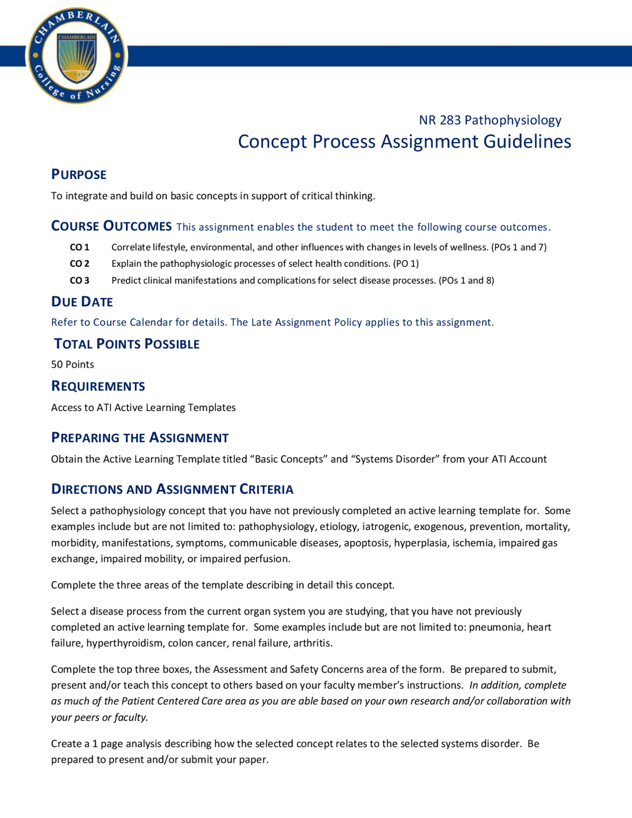 Process Assignment Draft Meaning Concept Process Assignment Guidelines | Lecture notes Pathophysiology ...