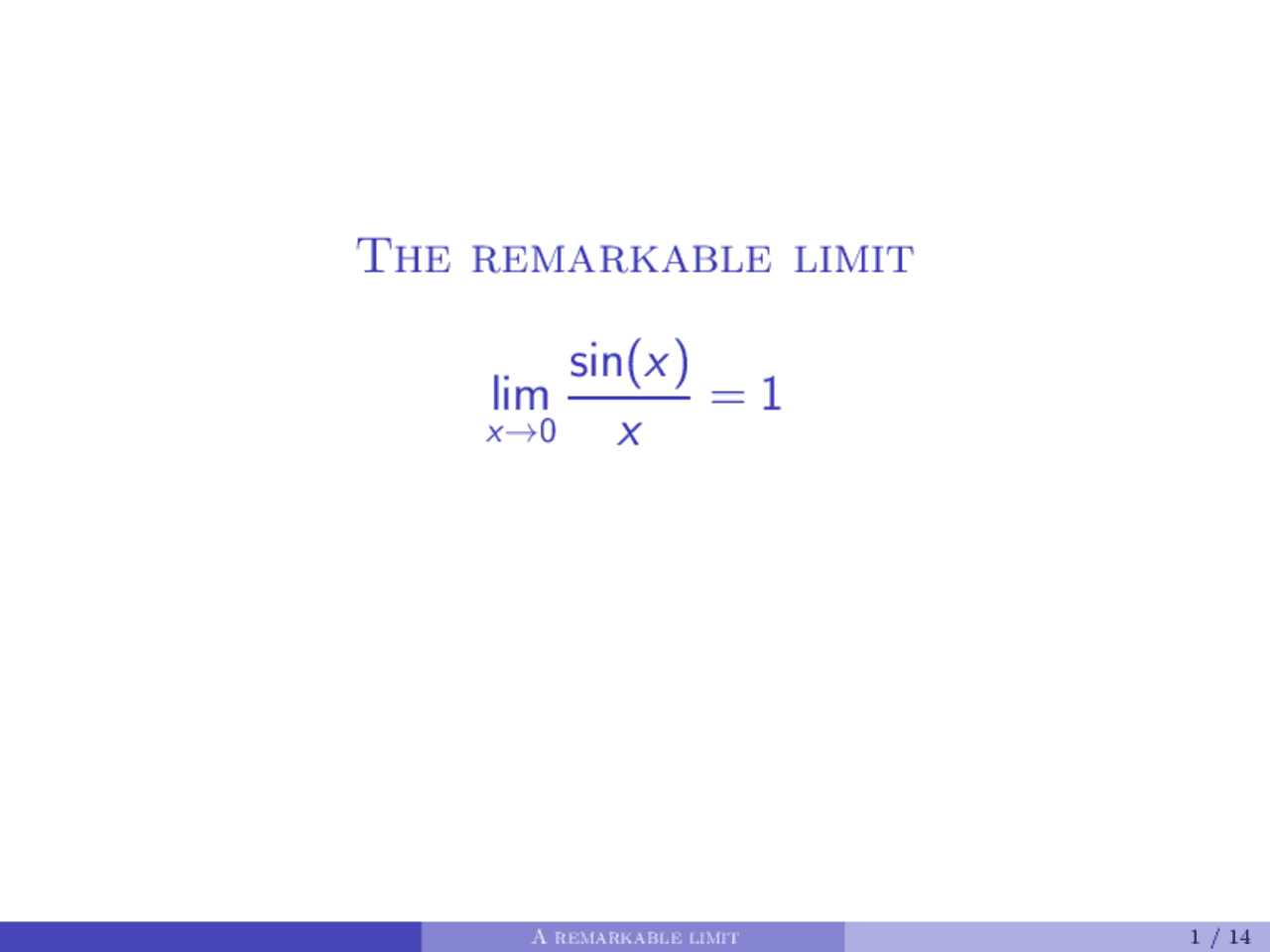 The Remarkable Limit Limx 0 Sin x x 1 Slides Pre Calculus Docsity the-remarkable-limit-limx-0-sin-x-x-1-slides-pre-calculus-docsity