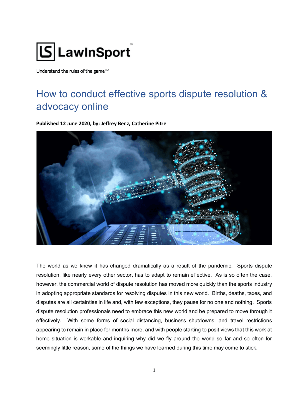How to conduct effective sports dispute resolution & advocacy ...