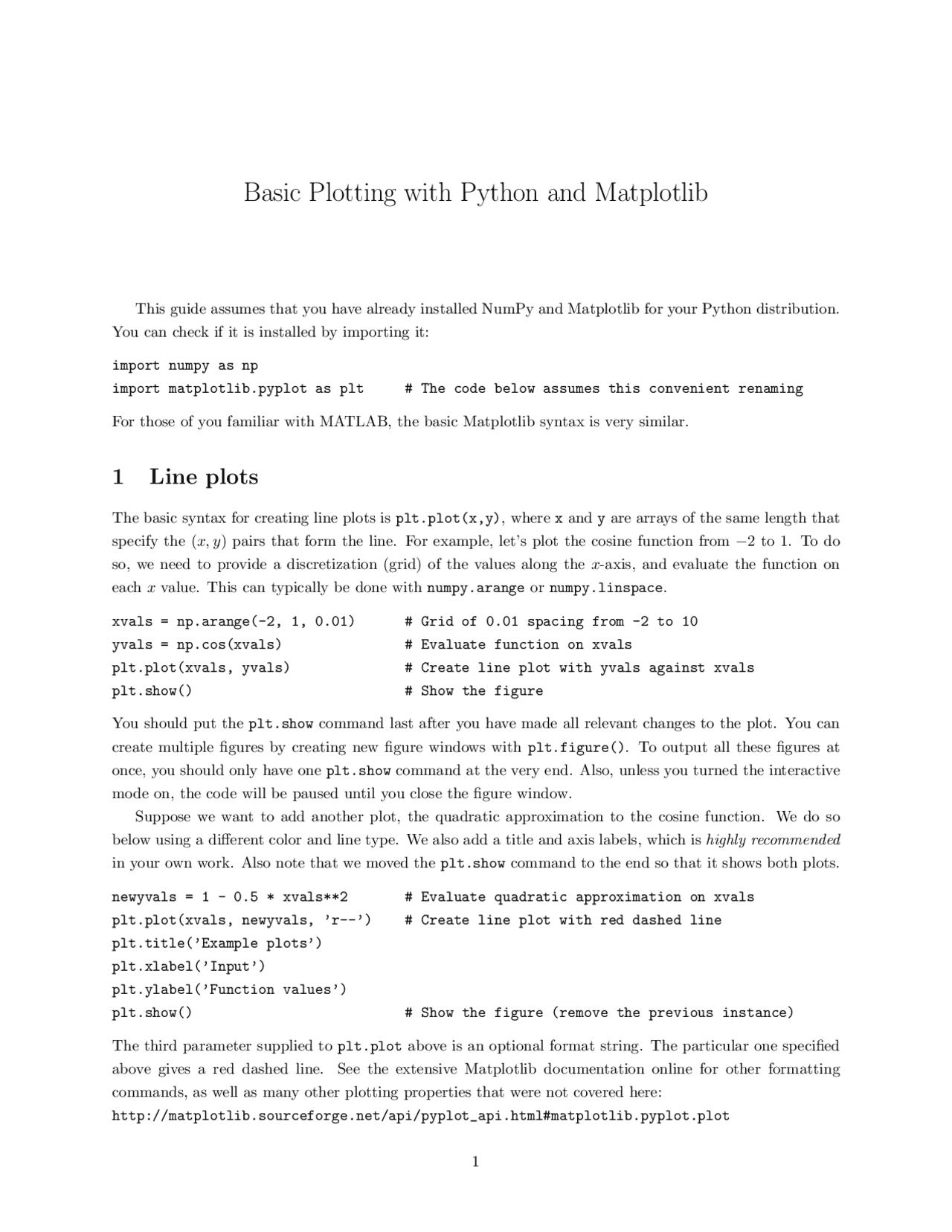 Basic Plotting with Python and Matplotlib | Study notes Advanced ...