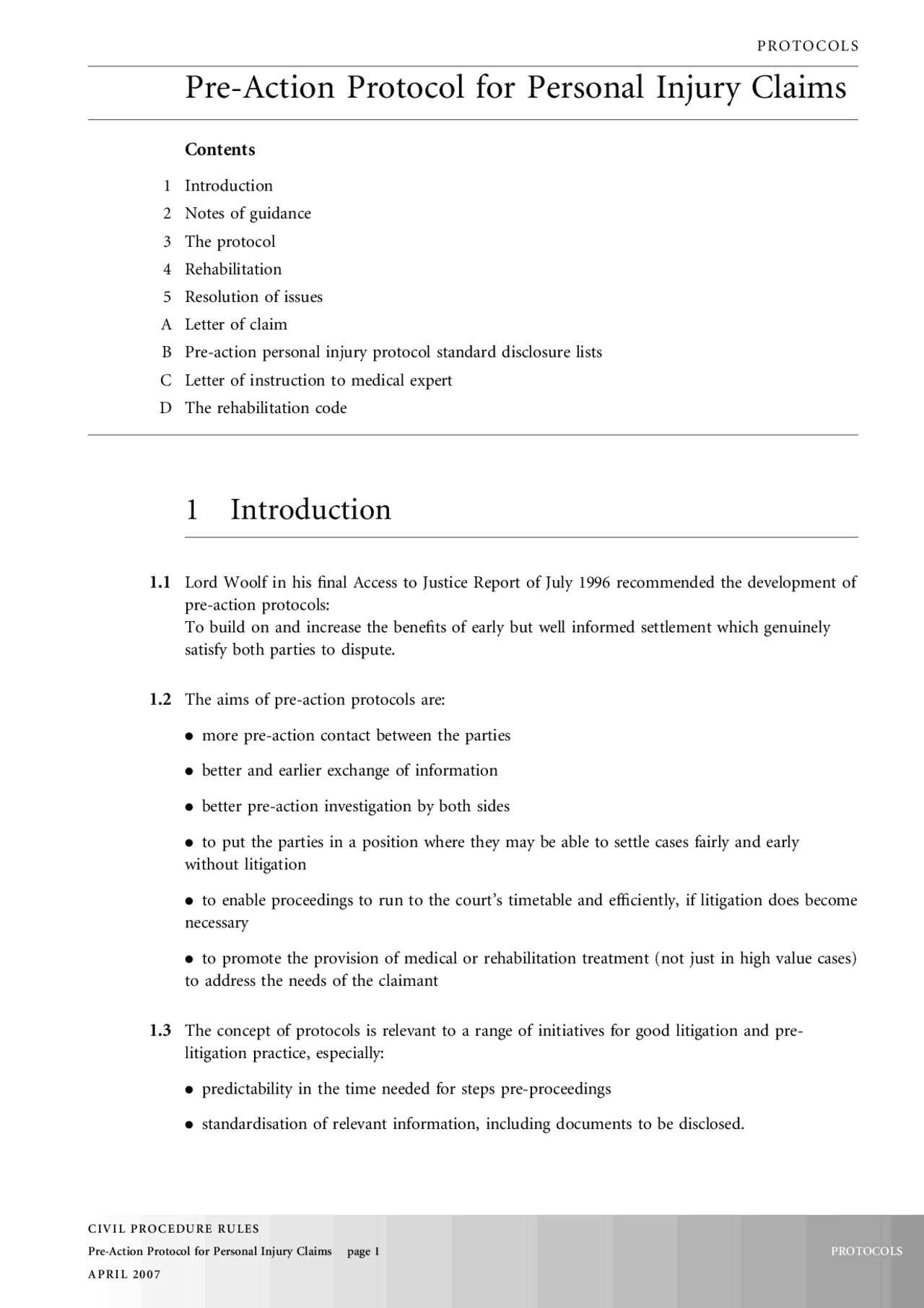 Pre Action Protocol Example Pre-Action Protocol for Personal Injury Claims | Schemes and Mind Maps ...