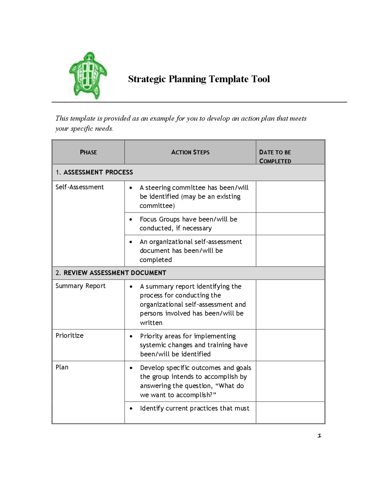 Strategic Planning Template Tool | Schemes and Mind Maps Performance