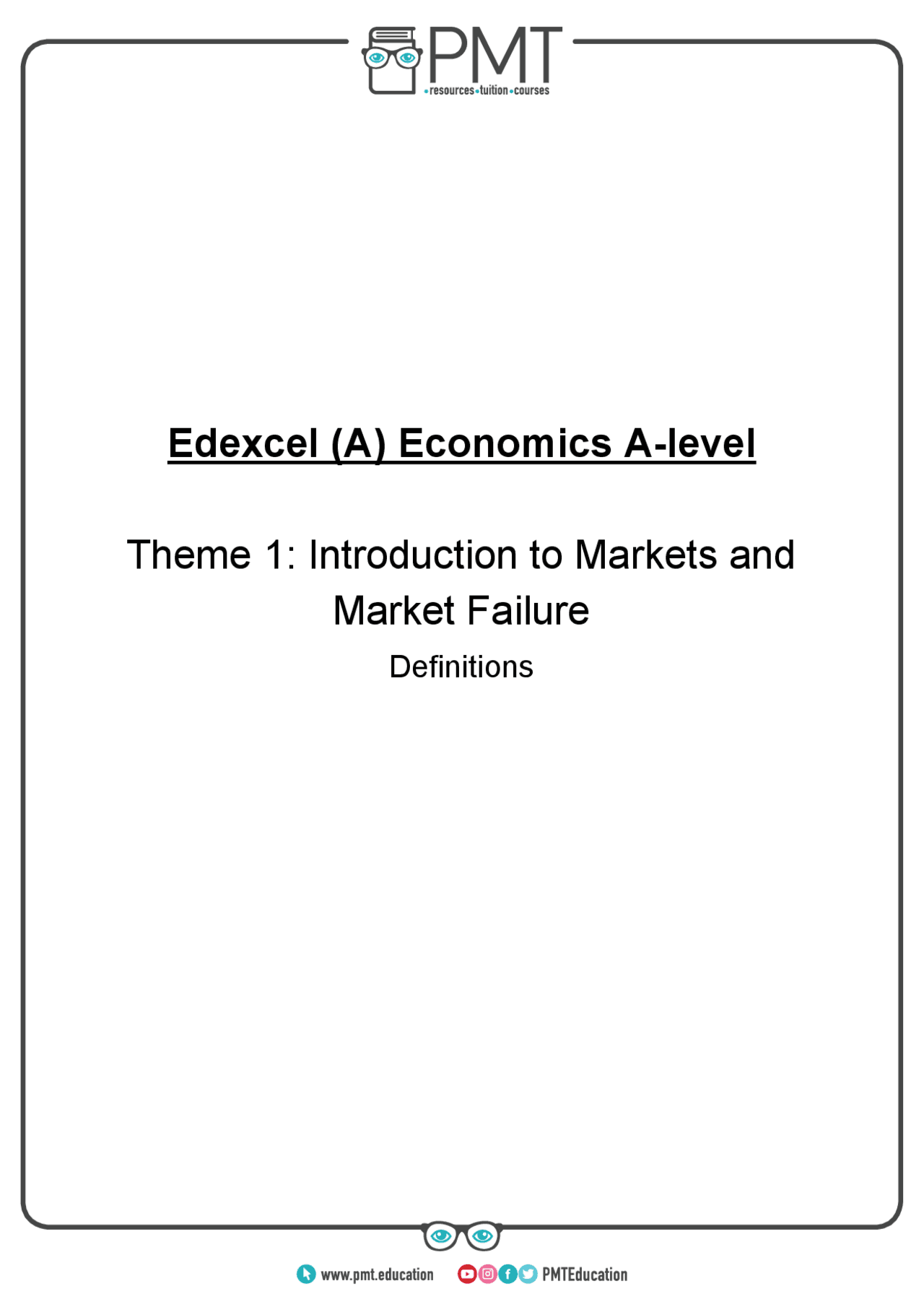 supply | edexcel a level economics a revision notes... Edexcel (A) Economics A-level Theme 1 | Study notes Economics - Docsity