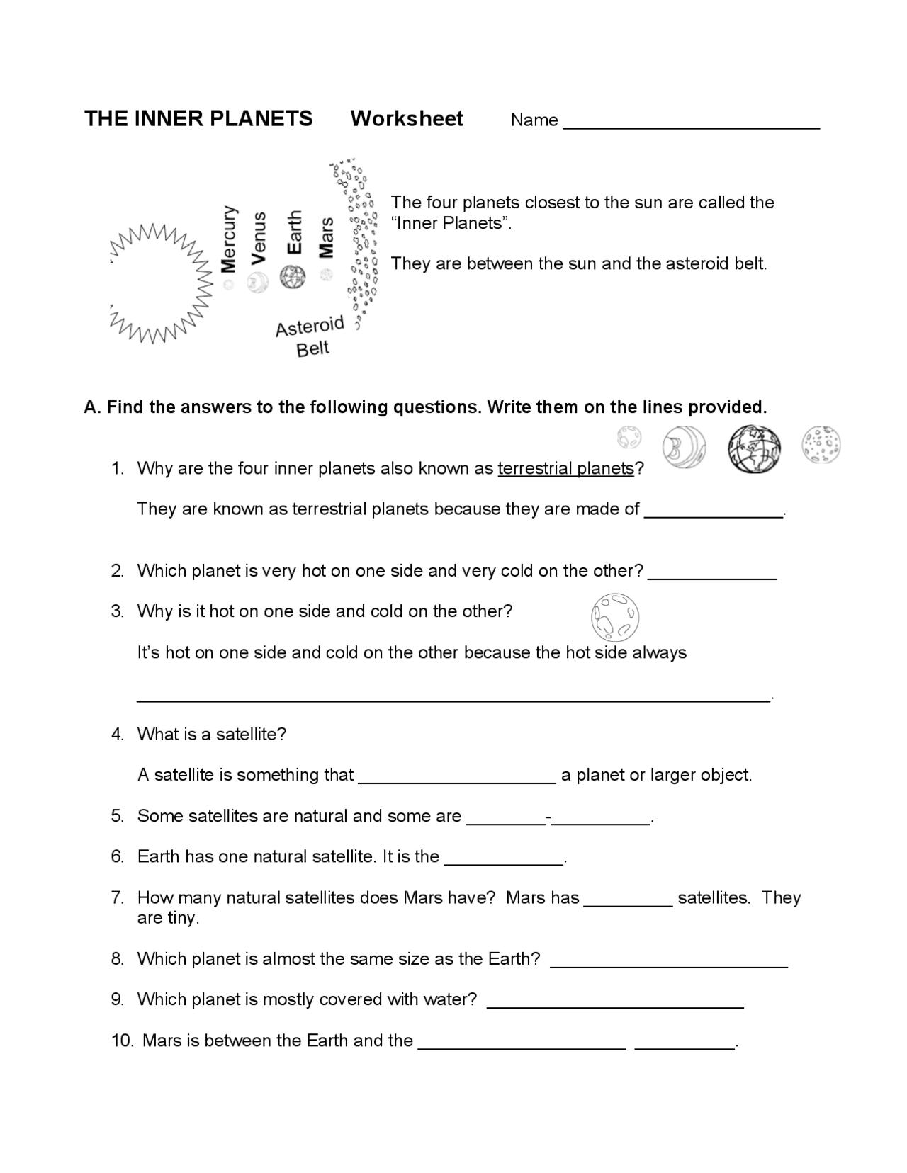 THE INNER PLANETS Worksheet Study Notes Science Education Docsity the-inner-planets-worksheet-study-notes-science-education-docsity