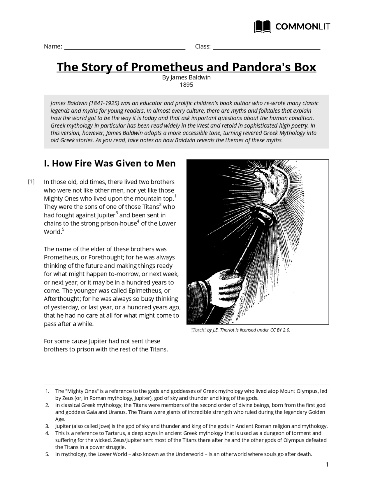 The Story of Prometheus and Pandora's Box | Summaries Art | Docsity