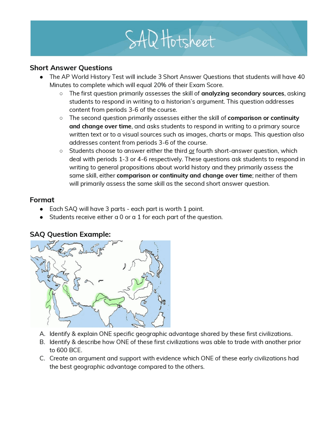 Short Answer Questions Format SAQ Question Example: | Schemes and Mind ...