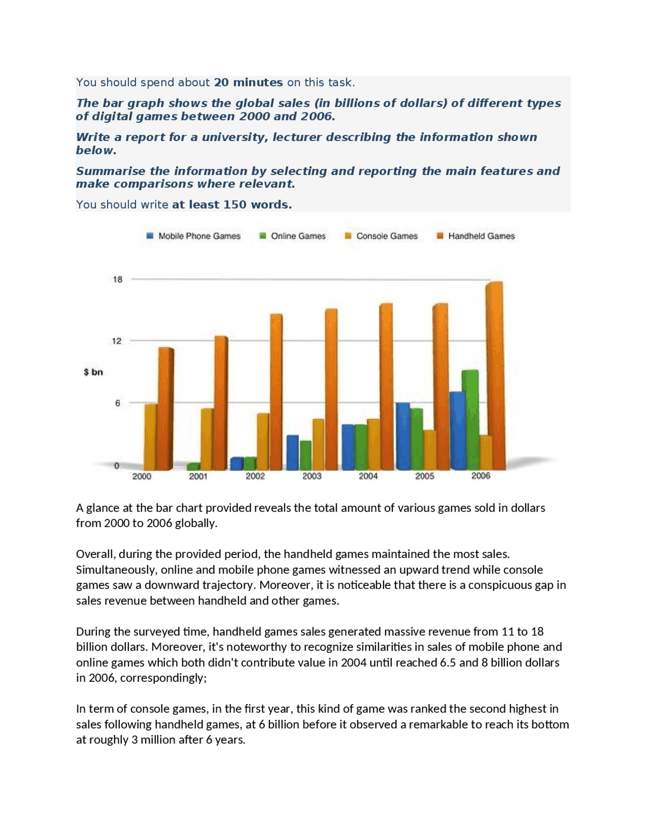 Ielts task 1_ bar chart | Exercises English Language | Docsity
