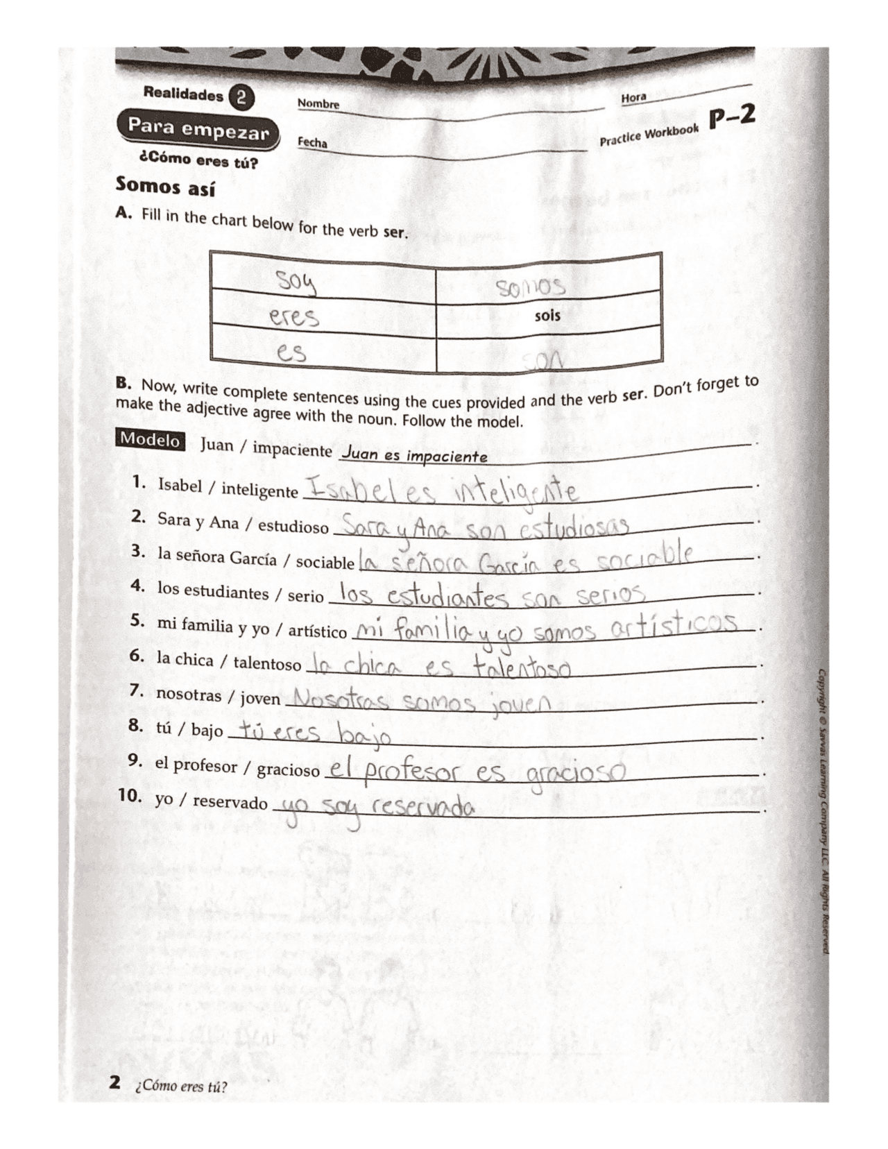 Realidades 2 Para Empezar Pg 2 | Exercises Spanish | Docsity Realidades 2 Para Empezar Pg 2 | Exercises Spanish | Docsity