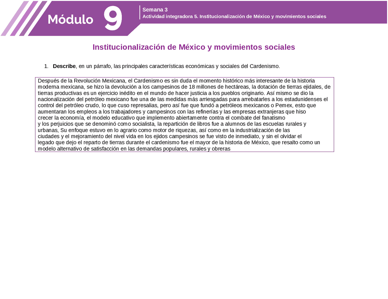 Modulo 9 Form M09S3AI5 modulo 9 semana 3 actividad integradora 5 | Ejercicios de ...