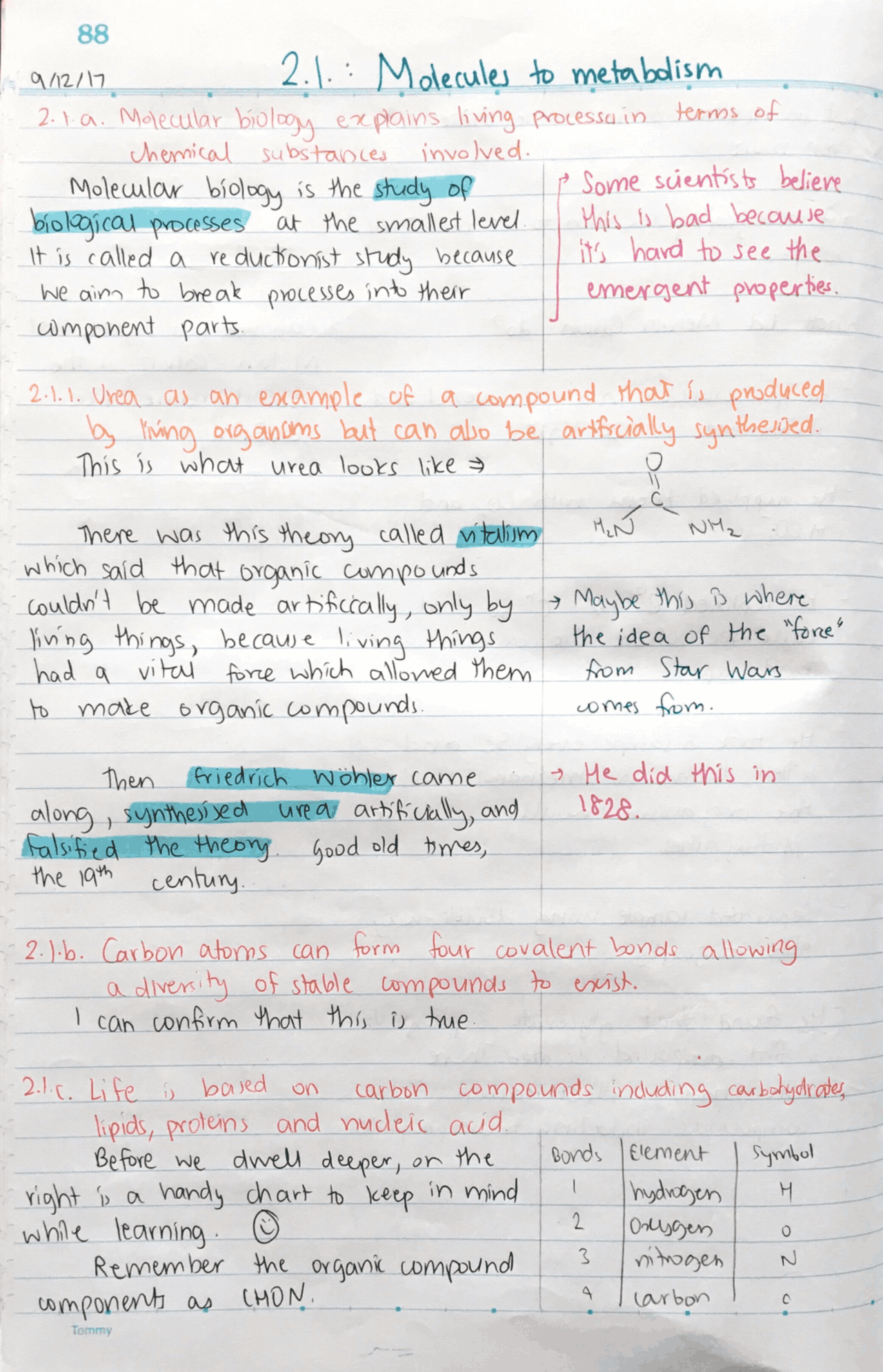 Molecules to metabolism | Study notes Enzymes and Metabolism | Docsity