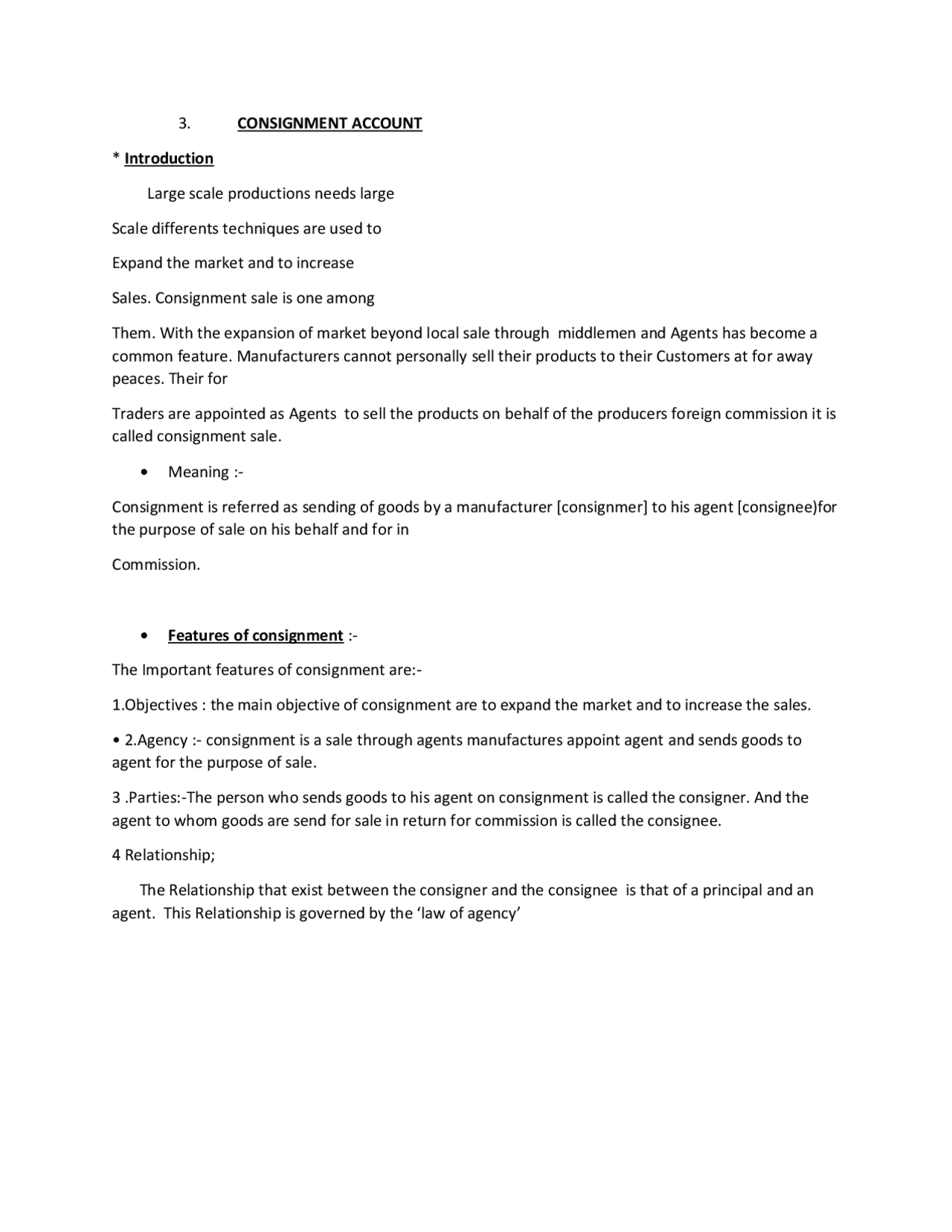 Consignment Account | Summaries Accounting | Docsity