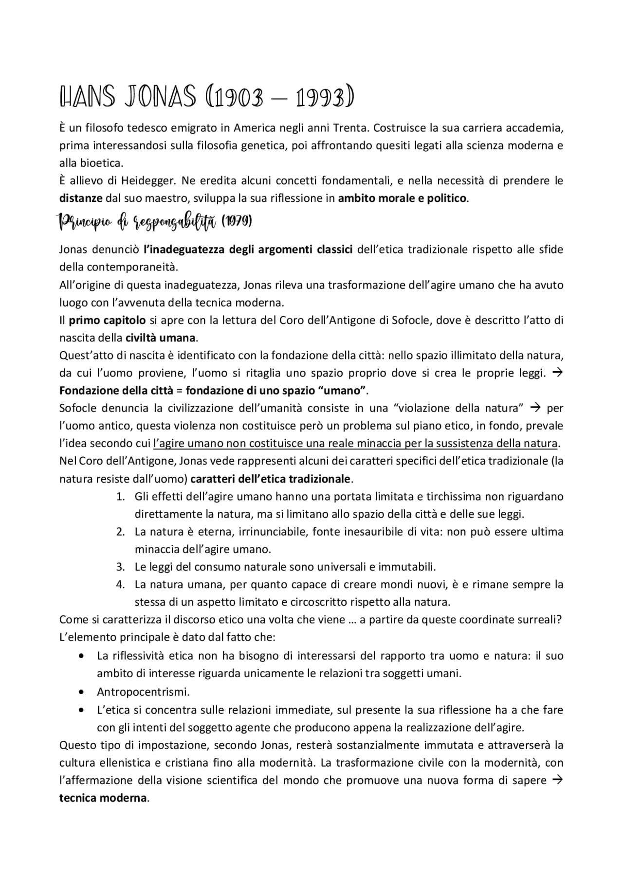 hans jonas il principio di responsabilità
