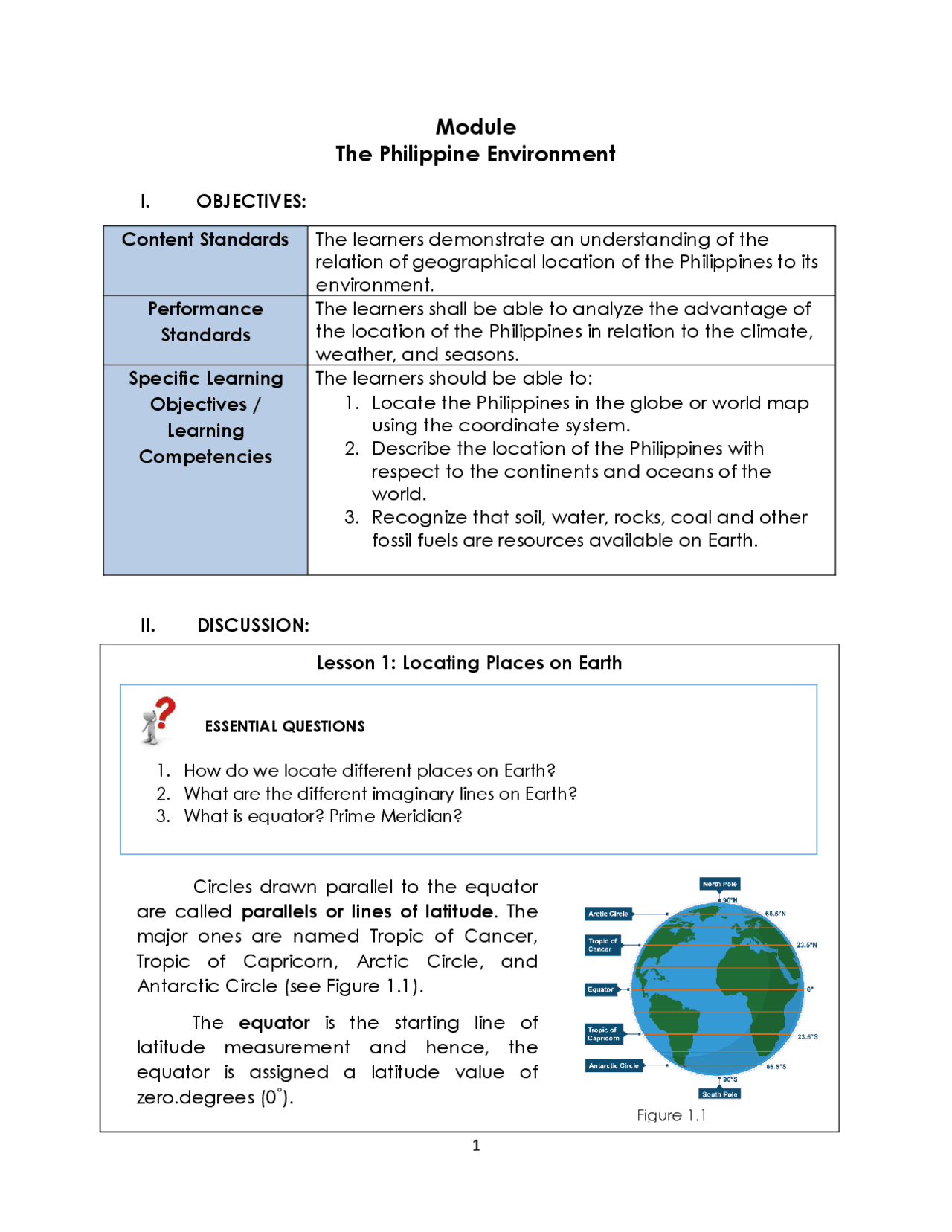 Earth Science Module Self Learning Kit Module for Earth science | Study notes Earth science | Docsity