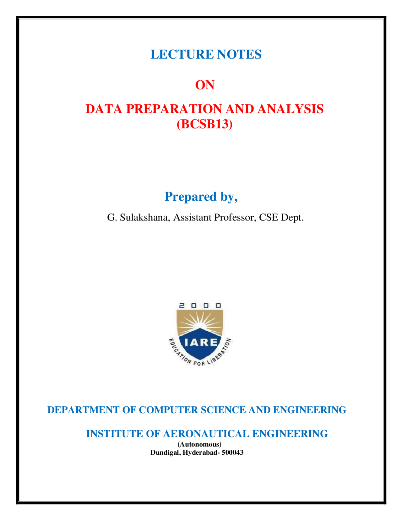 APS-Lecture-notes-computer-science | Summaries Computer Science | Docsity