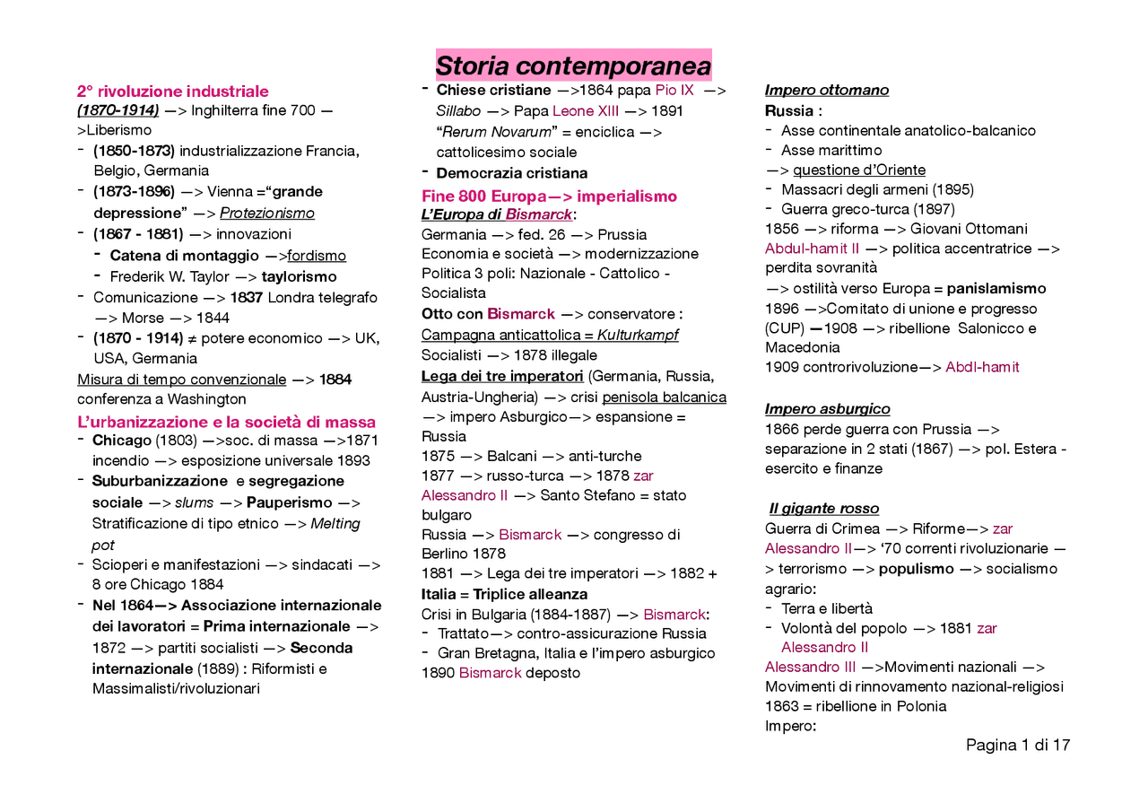 Storia Contemporanea Dal Mondo Europeo Al Mondo Senza Centro Pdf Schema Storia contemporanea Dal mondo europeo al mondo senza centro Di