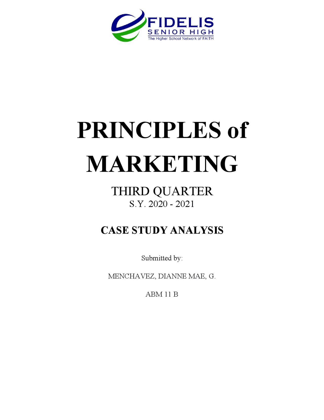 Marketing: Case Study Analysis | High school final essays Political ...