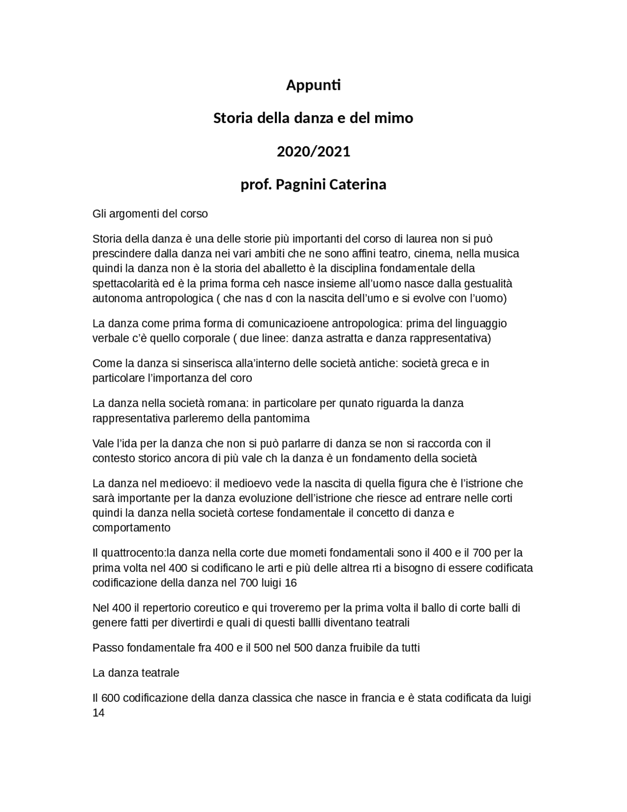 Appunti Danza e Mimo | Appunti di Storia del Teatro e dello ...