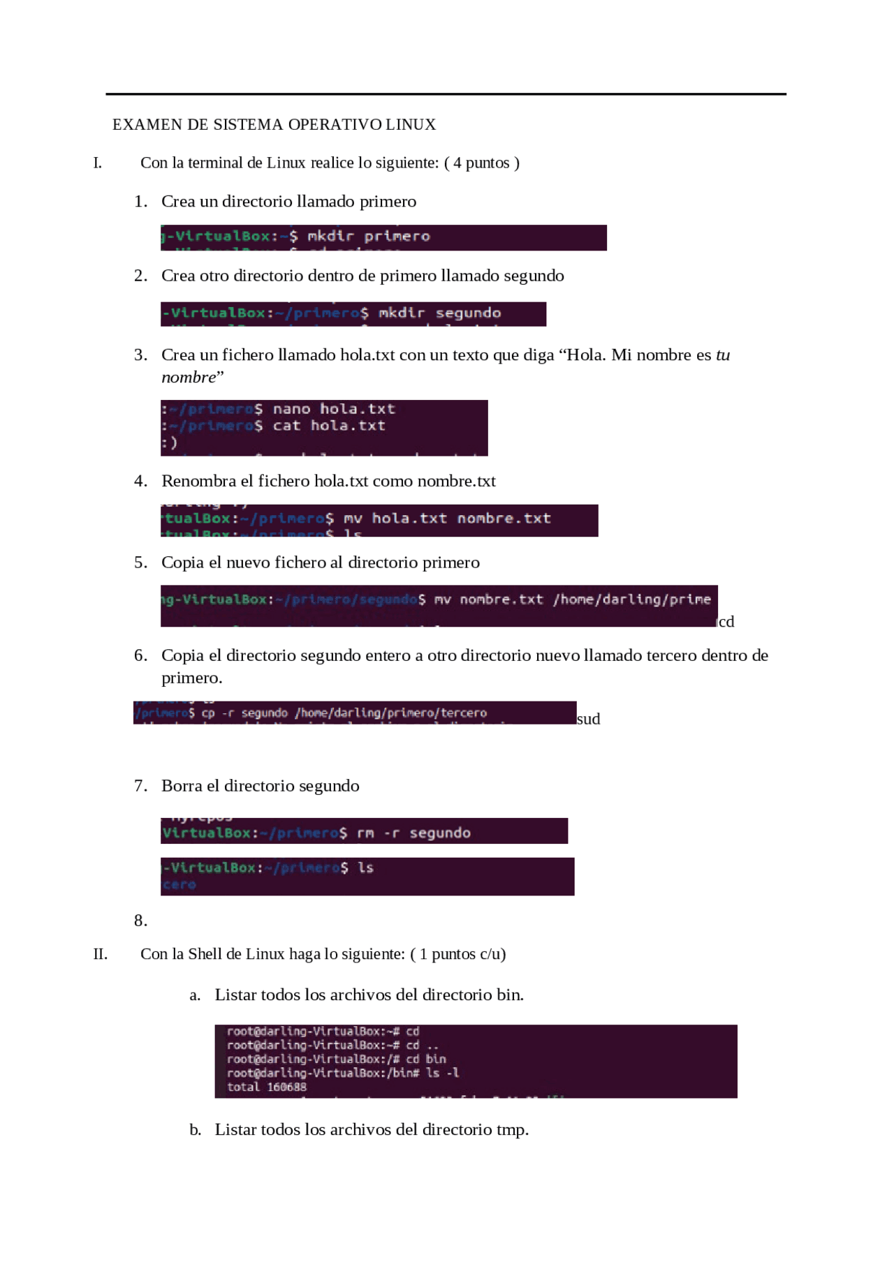 PRACTICA SE SISTEMA OPERATIVO LINUX | Ejercicios de Competencias en ...