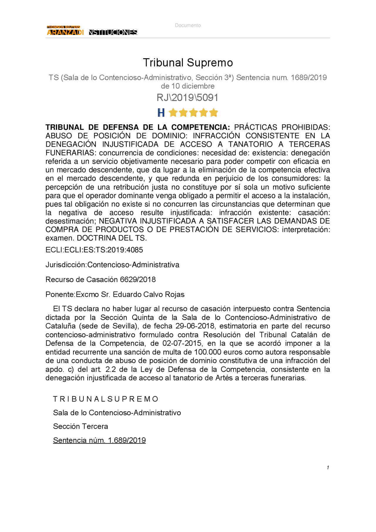 Sentencia tribunal supremo derecho mercantil | Guías, Proyectos