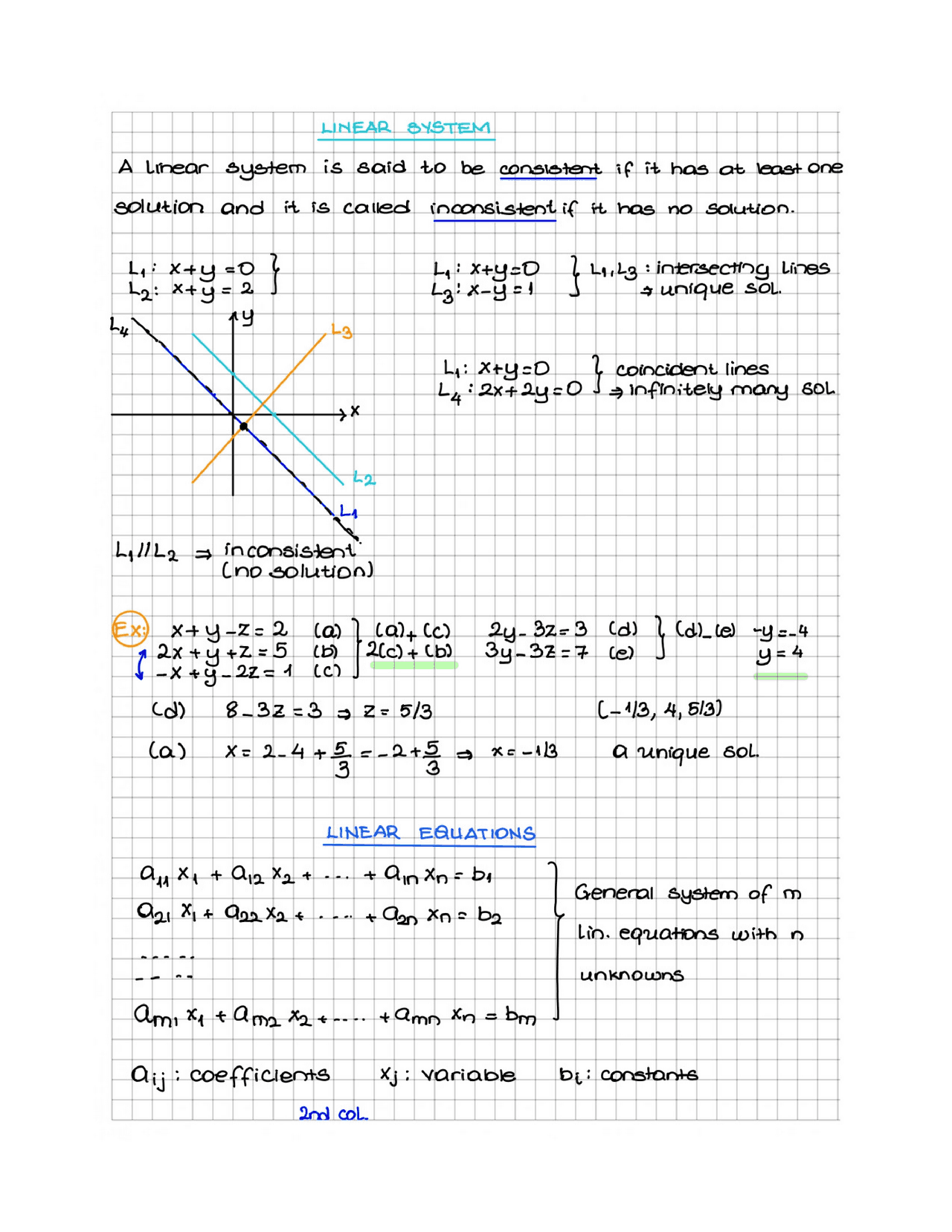 1 lec , eng math. linear system and matrex | Lecture notes Engineering ...