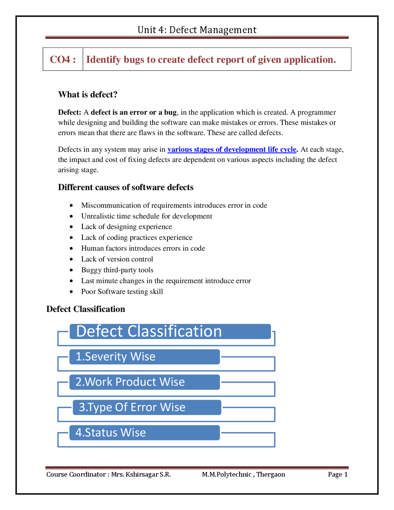 Software Testing Chapter 4 | Lecture notes Software Engineering | Docsity